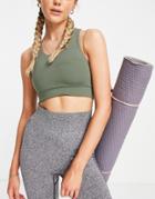 Monki Recycled Sports Crop Top In Green - Part Of A Set