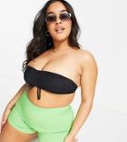 We Are We Wear Plus Mix And Match Ribbed Bikini Shorts In Lime-green