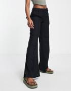 Weekday Kendall Recycled Polyester Blend Slouchy Dad Pants In Black