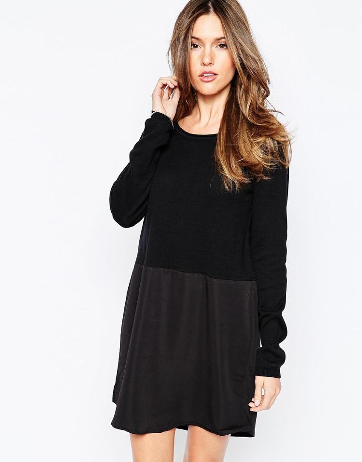 Only Long Sleeve Shift Dress - Black
