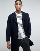 Kiomi Wool Overcoat - Navy