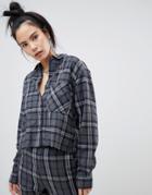 Pull & Bear Longline Shirt Two-piece In Gray - Gray