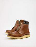 Original Penguin Leather Hiking Style Boots In Tan - Tan