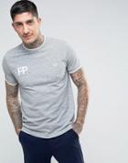 Fred Perry Slim Fit Pique T-shirt With Fp Applique In Gray Marl - Gray