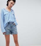 Weekday Boyfriend Shorts With Rolled Hem In Week Blue
