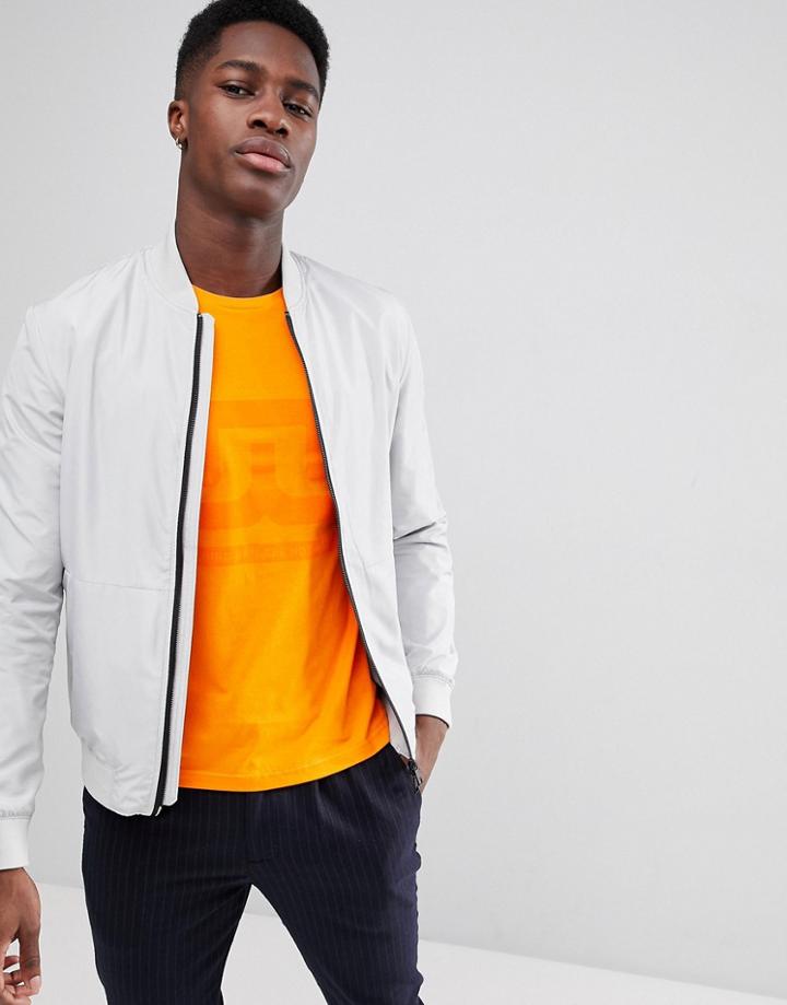 J Lindeberg Bomber Jacket In Gray - Gray