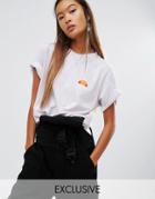 Ellesse Oversized Boyfriend Tee With Washed Out Logo - Purple