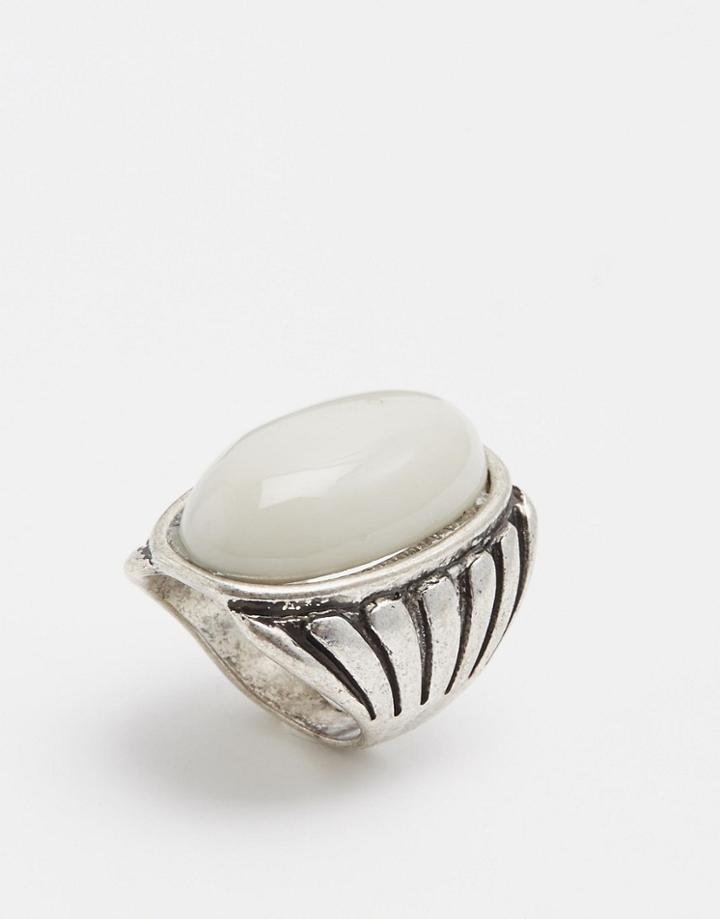 Asos Solid Stone Ring - Green