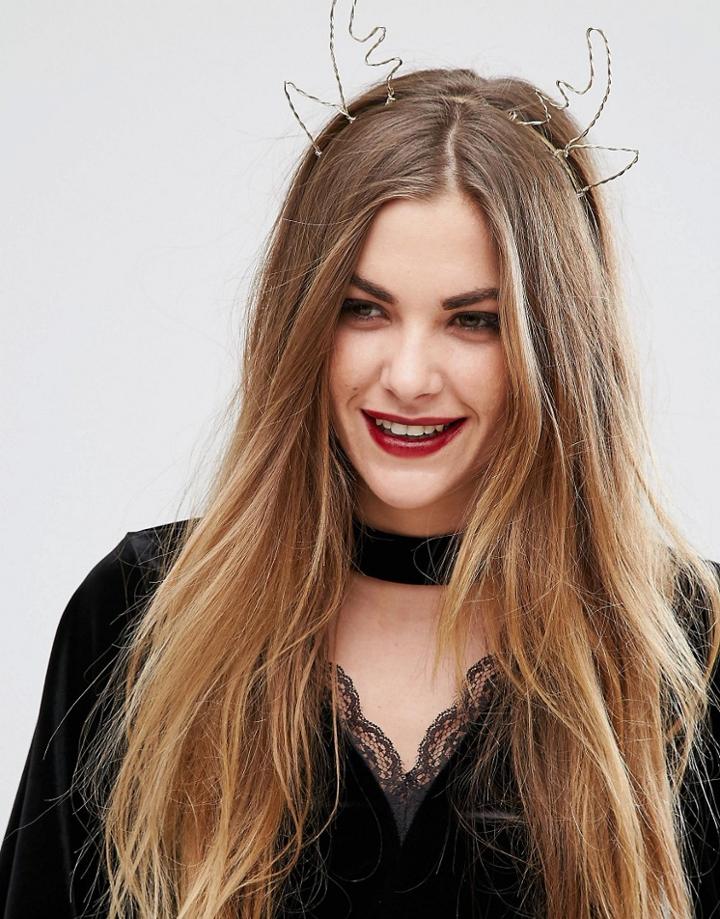 Johnny Loves Rosie Reindeer Holidays Headband - Gold