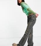 Collusion X008 Mid Rise Rigid Flare Jeans In 00s Extreme Wash-brown