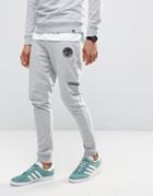 Only & Sons Joggers In Slim Fit With Patches - Gray