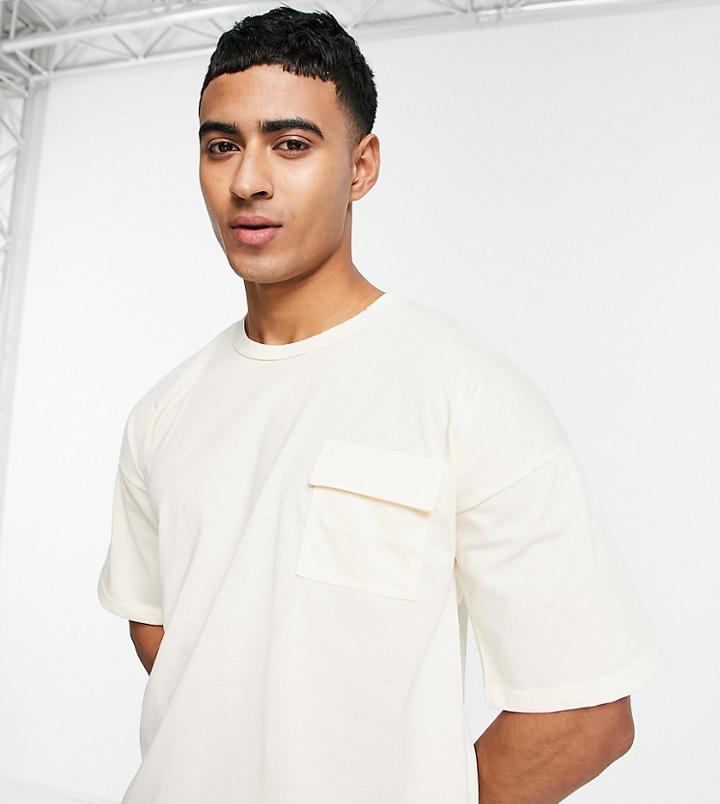 South Beach Man Pocket T-shirt In Cream-white
