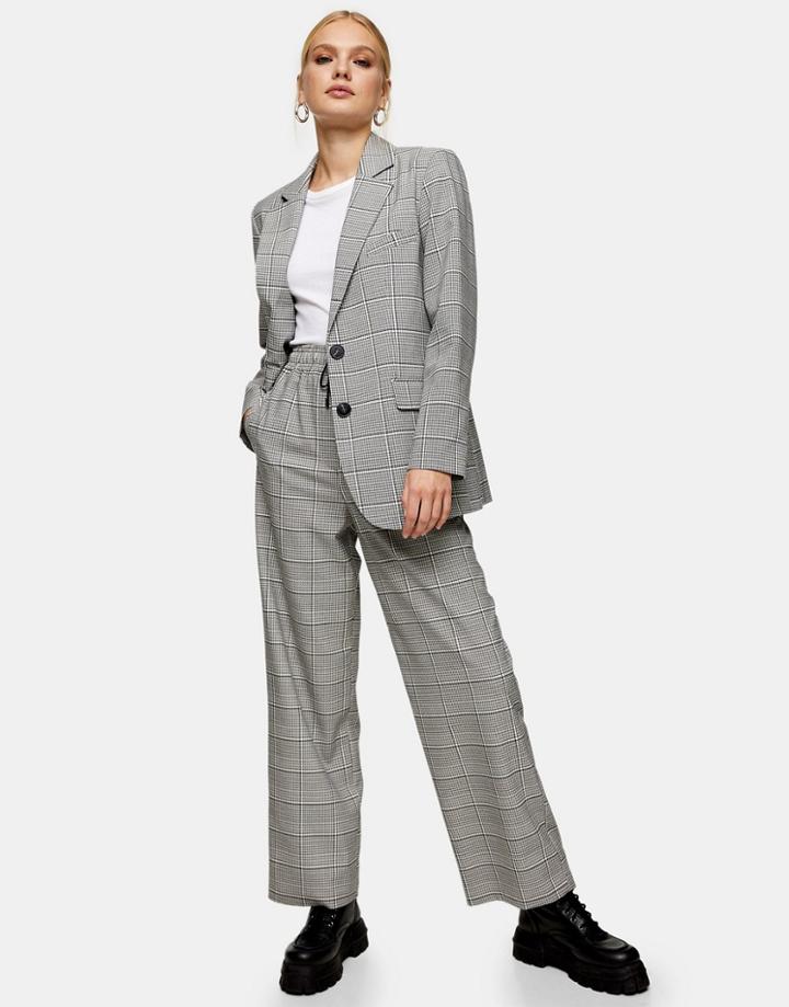Topshop Monochrome Check Pants-multi