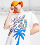Collusion Beach T-shirt With Back Print-white