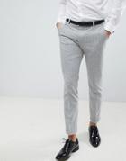 Next Skinny Fit Suit Pants In Gray Stripe - Gray