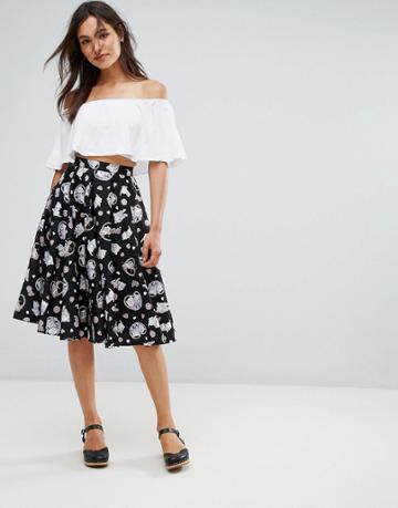 Hell Bunny Amelia 50's Skater Skirt - Black