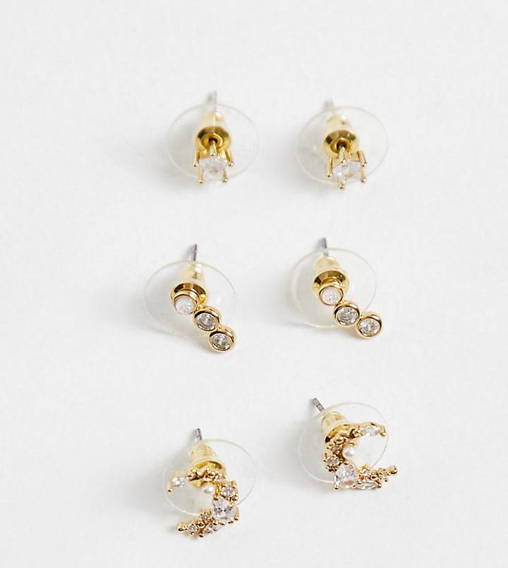 Aldo Asigowiel Crystal Celestial Earrings Multipack In Gold