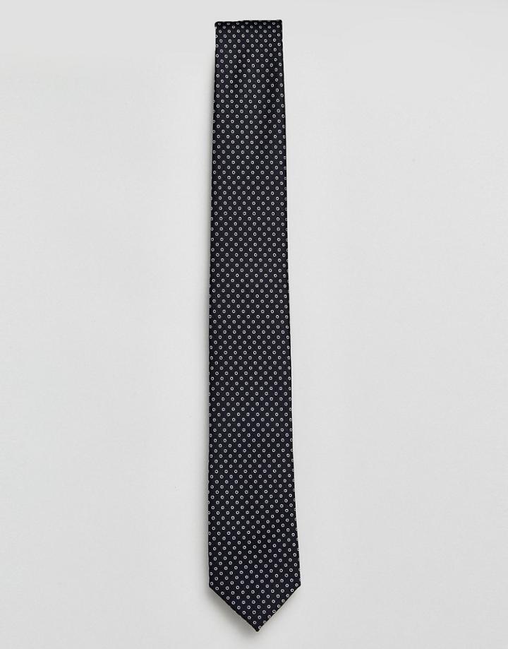 Jack & Jones Tie With Dot In Navy - Navy