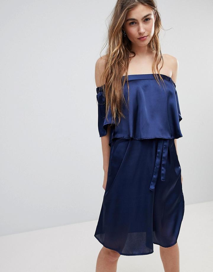 Blend She Hanna Off Shoulder Dress - Blue