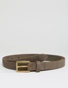 Asos Skinny Leather Belt With Vintage Finish - Brown
