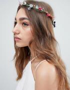 Asos Design Pretty Spring Floral Garland Headband - Multi