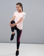 Adidas Running Response Three Stripe Leggings In Black And Pink - Black