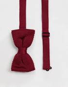 Twisted Tailor Knitted Bow Tie In Burgundy
