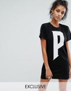 Puma Exclusive To Asos T-shirt Dress In Black - White