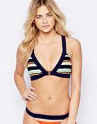 Ted Baker Tribal Stripe Luxe Bikini Top - White