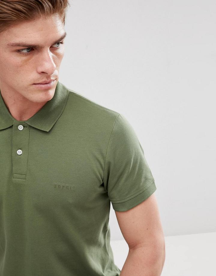 Esprit Polo In Khaki - Green