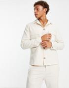 Selected Homme Boxy Linen Mix Jacket In White - Part Of A Set-neutral