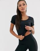 Asos 4505 T-shirt With Bow Back Detail-black