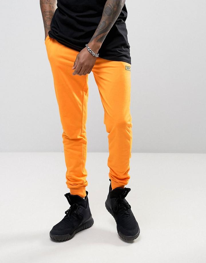 Night Addict Embroidered Logo Slim Fit Joggers - Orange