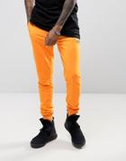 Night Addict Embroidered Logo Slim Fit Joggers - Orange