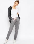 Asos Super Soft Knitted Jogger With Velvet Bow - Gray