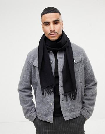 Glen Lossie Lambswool Scarf - Black