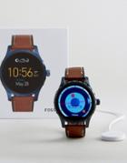 Fossil Marshal Leather Smart Watch In Tan - Tan
