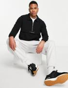 Jameson Carter Aaron Half Zip Sweatshirt In Black