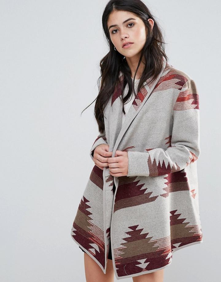 Only Cloud Spring Leightweight Wool Mix Jacket - Red