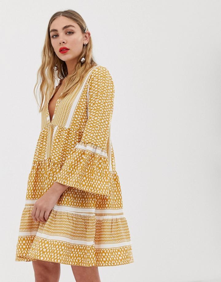 Only Printed Smock Dress - White