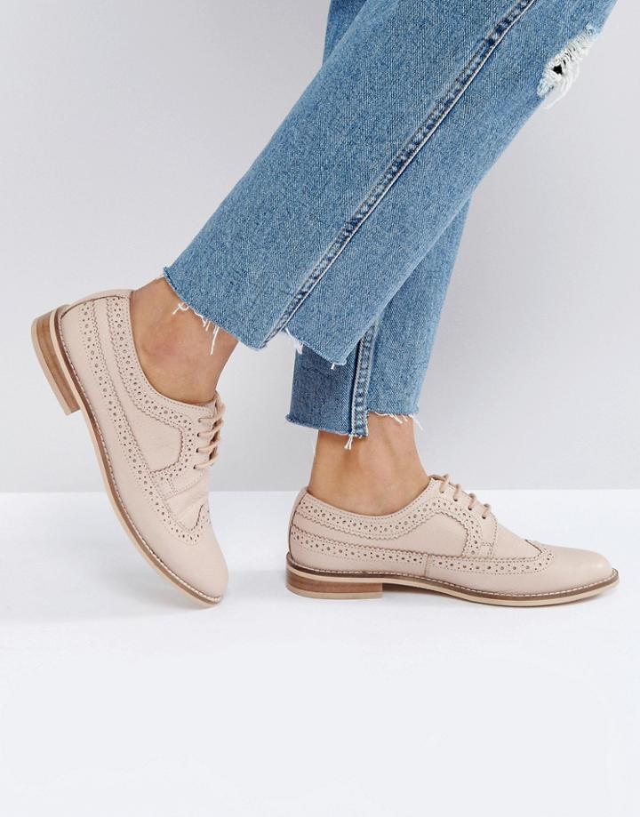 Asos Mai Leather Brogues - Beige