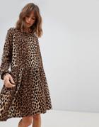 Just Female Leo Printed Dress - Brown