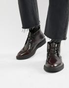 Zign Desert Boots In Burgundy High Shine - Red