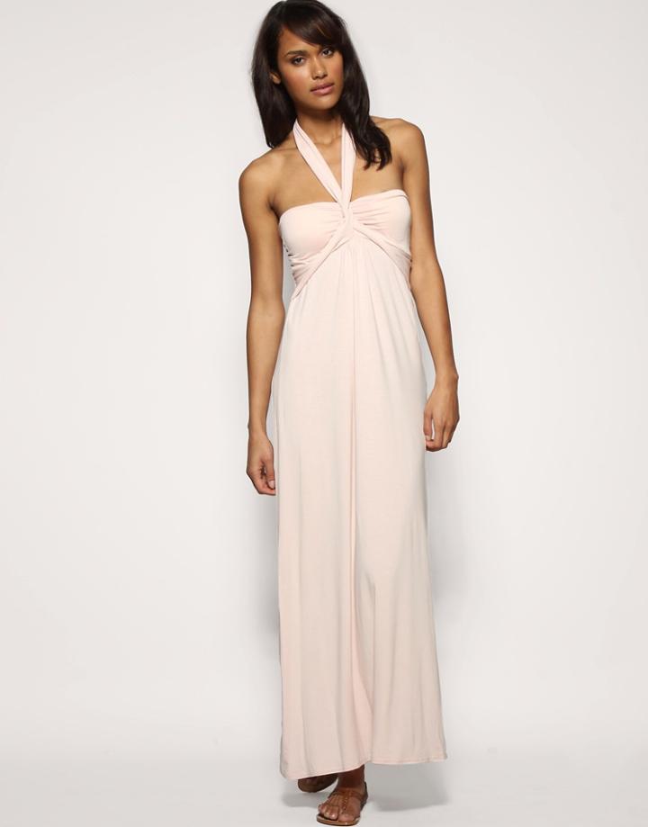 Asos Jersey Halter Maxi Dress - Pink
