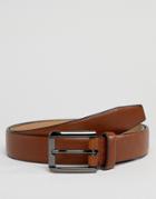 River Island Smart Faux Leather Belt In Tan