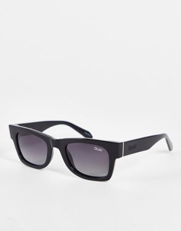 Quay Makin Moves Square Sunglasses With Polarized Lens In Black