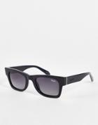 Quay Makin Moves Square Sunglasses With Polarized Lens In Black