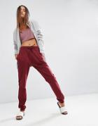 Asos Basic Joggers With Tie - Berry