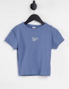 Reebok Classics Wide Ribbed T-shirt In Blue Slate