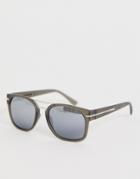 French Connection Square Frame Sunglasses-gray